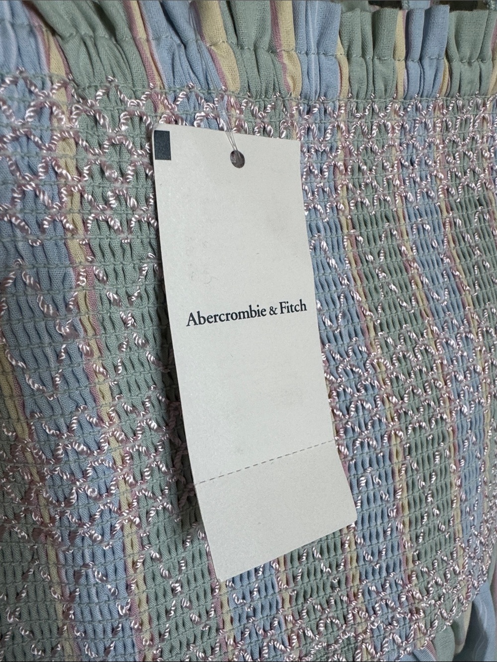 Abercrombie & Fitch Pastel Striped Midi Skirt/Dress in Blue, Mint & Cream - Picture 3 of 6